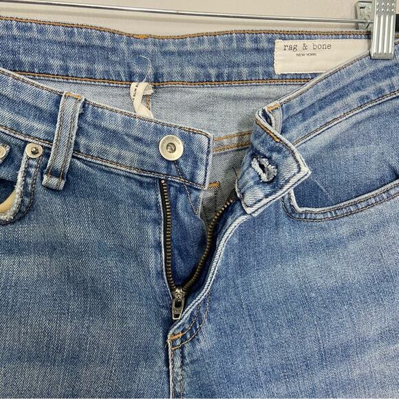Rag & Bone Dre Low Rise Ankle Slim Boyfriend Jeans Distressed Size 25 - Picture 7 of 11